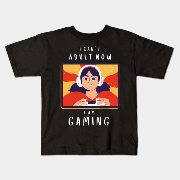 I can't adult now Kids T-Shirt by Minisim